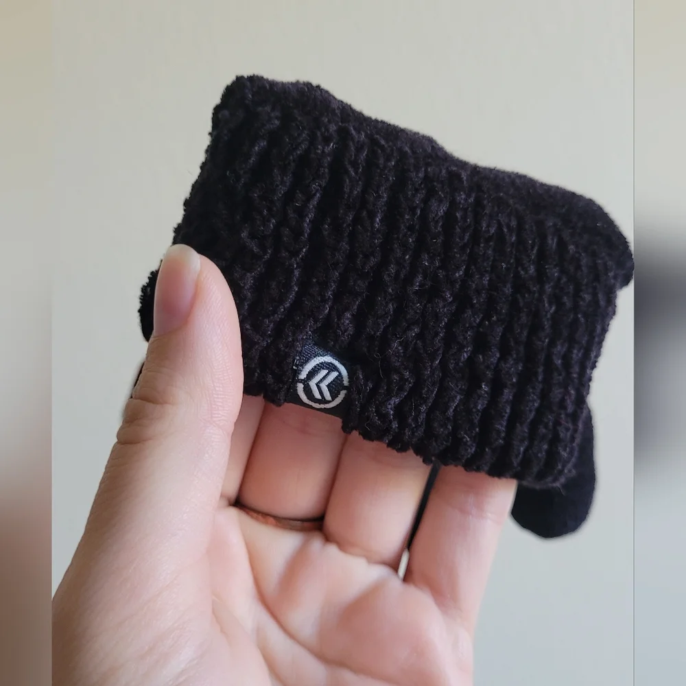 Isotoner Chenille Plush Lined Gloves with Leather Trimmed Palms, One Size